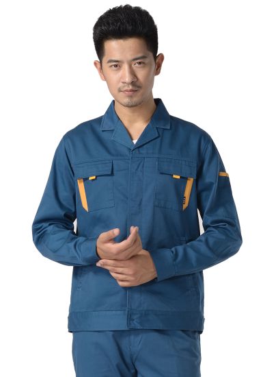 深青色紗卡滌棉長袖工作服