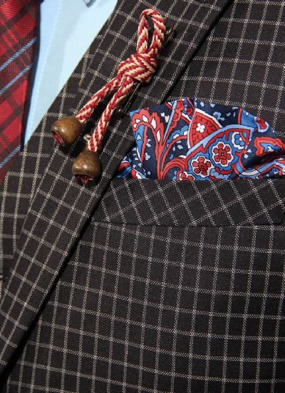  英倫復古黑格單排兩粒扣男士修身西裝潮 雅痞西服外套 男
