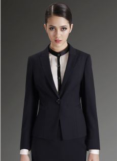 含50%羊毛藏青色優雅套西服