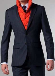 男士藏青色條紋商務西服